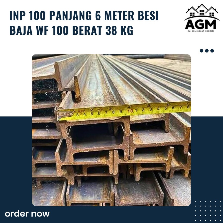 INP 100 panjang 6 meter besi baja wf 100 berat 38 kg