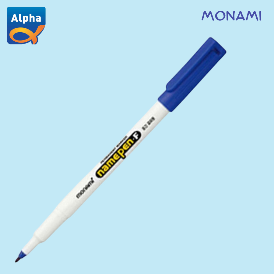

[Monami] Name Pen F Medium Point / Permanent Marker Blue - Biru / [모나미] 네임펜F-중간글씨용/청색