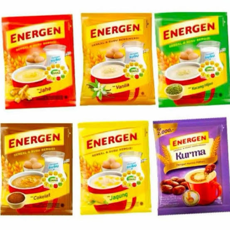 

ENERGEN RENCENG KACANG HIJAU COKLAT JAHE VANILLA ENERGEN SACHET ENERGEN HEMAT MURAH