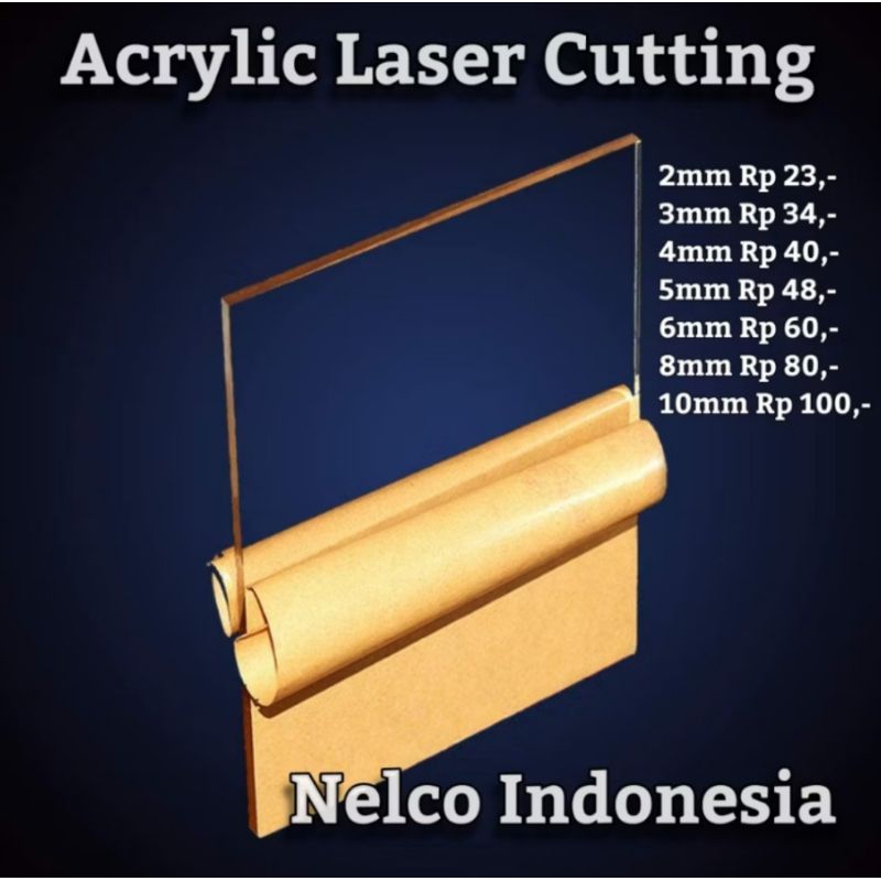 

Arcylic Segiempat Bening 50x70cm