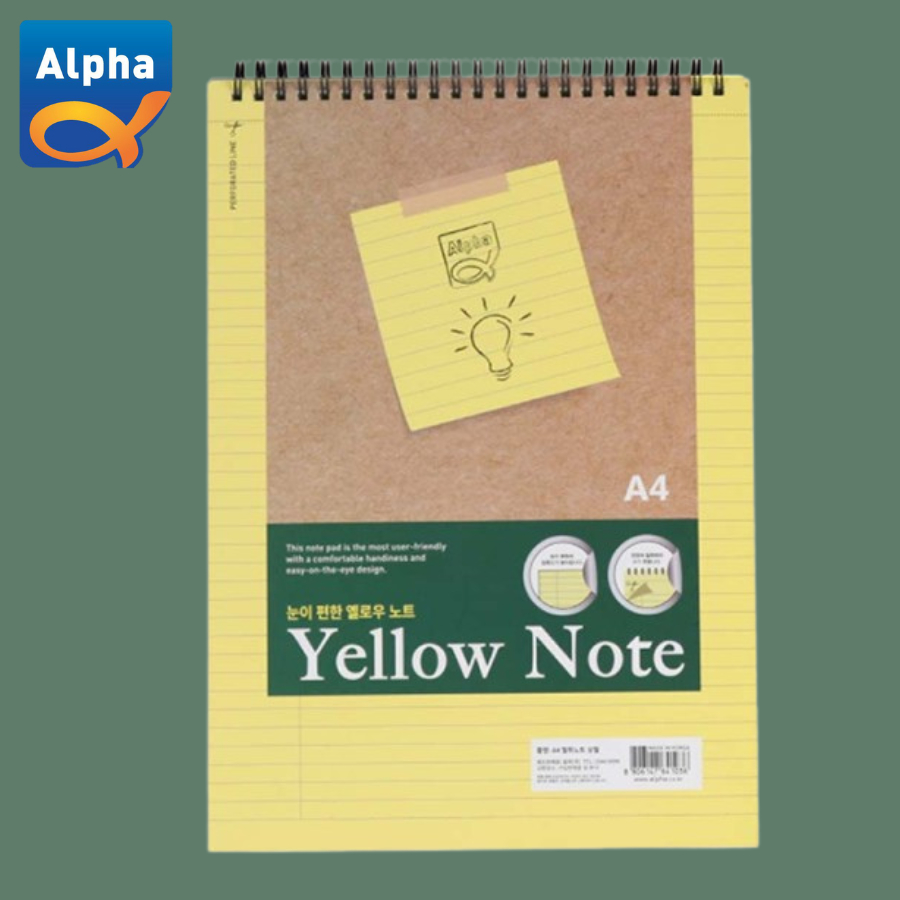 

[Alpha] Ring Notebook Yellow A4 Upper Spring / Buku Tulis Catatan Ukuran A4