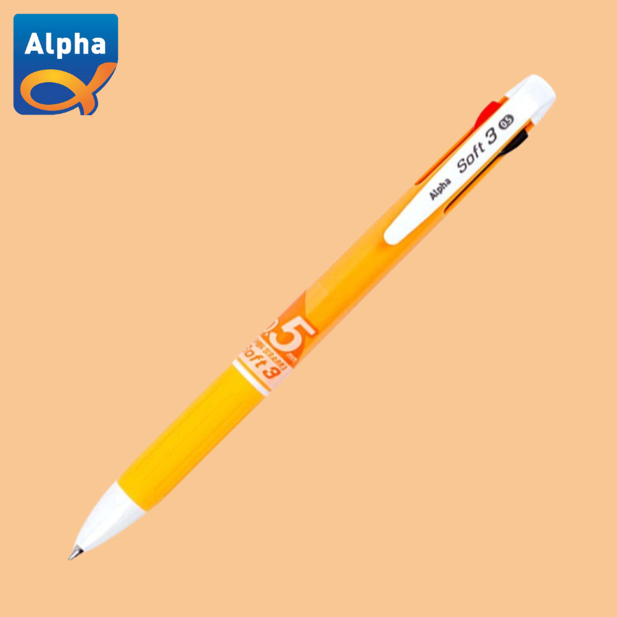 

[Alpha] Soft 3 Color Multipen 0.5 mm / Pulpen 3 Warna - Orange Body