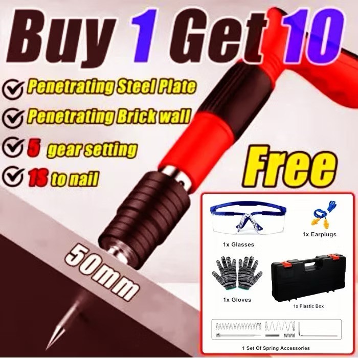 1 SET Tool Box Mini Stampset Ramset T500 Alat Tembak Paku 7.3 MM Beton Besi Baja Tembok Dinding Plaf