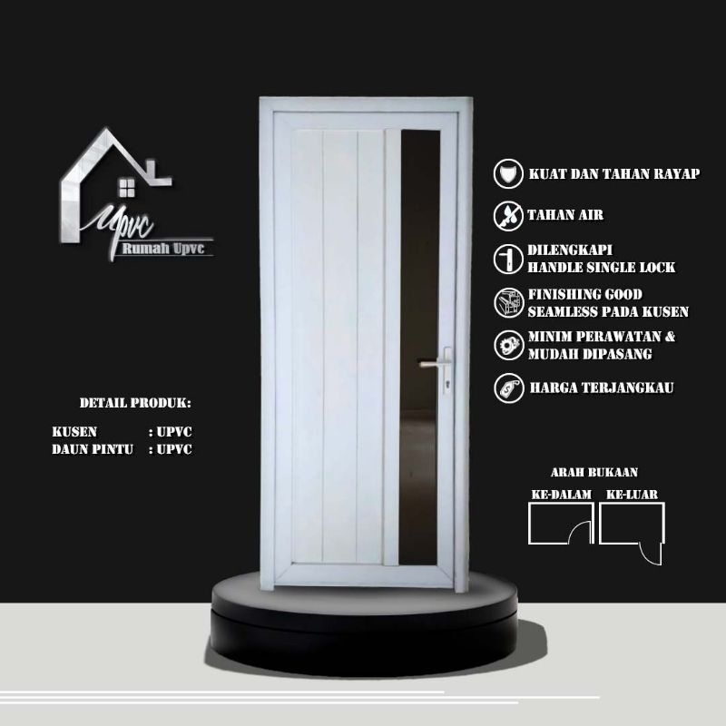 PINTU UPVC PUTIH PREMIUM - PINTU KAMAR,PINTU DAPUR,PINTU GUDANG,PINTU KEDAP SUARA