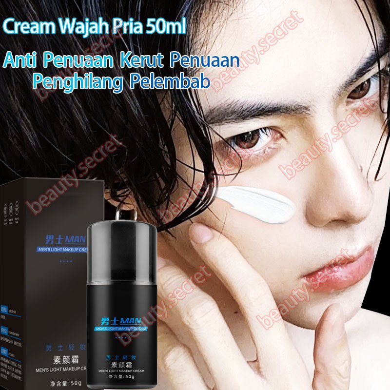 Cream Wajah Pria 50ml Krim Pemutih Wajah Pria Pemutih Wajah Pelembab Anti Penuaan Kerut Penuaan Peng