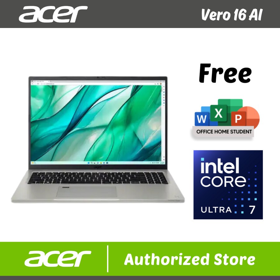 ACER VERO 16 AI AV16-51P ULTRA 7 155U 16GB 1TB 16" WUXGA IPS 100% sRGB W11 OHS
