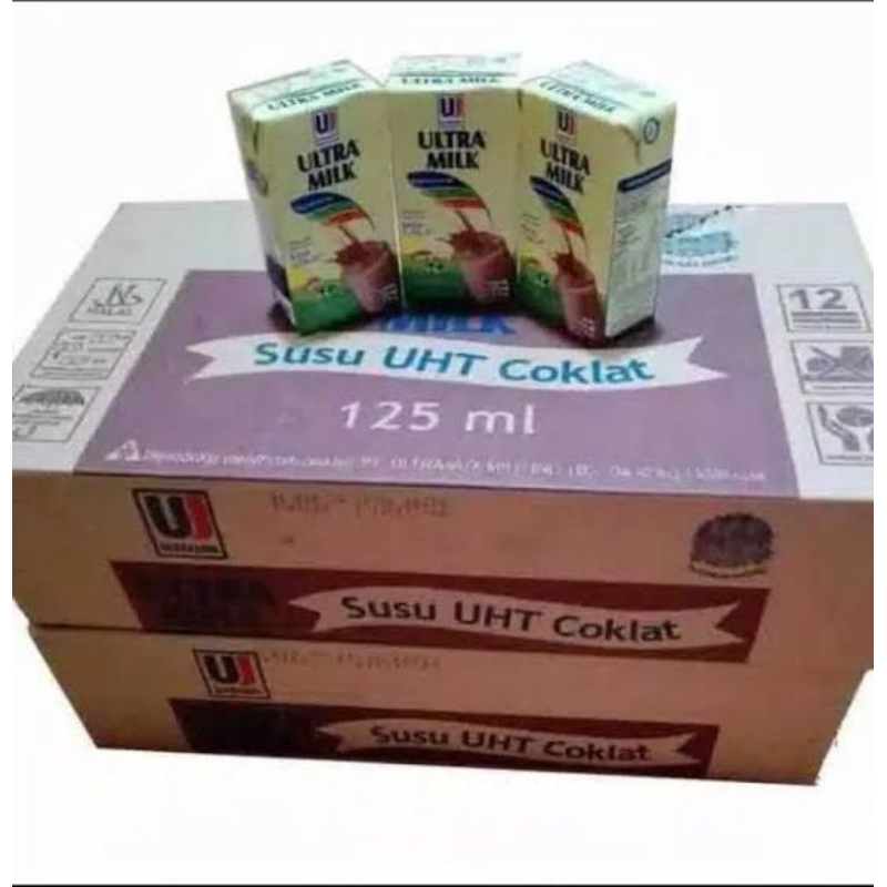 

susu Ultra milk coklat / stroberi 125ml harga 1 dus isi 40 pcs