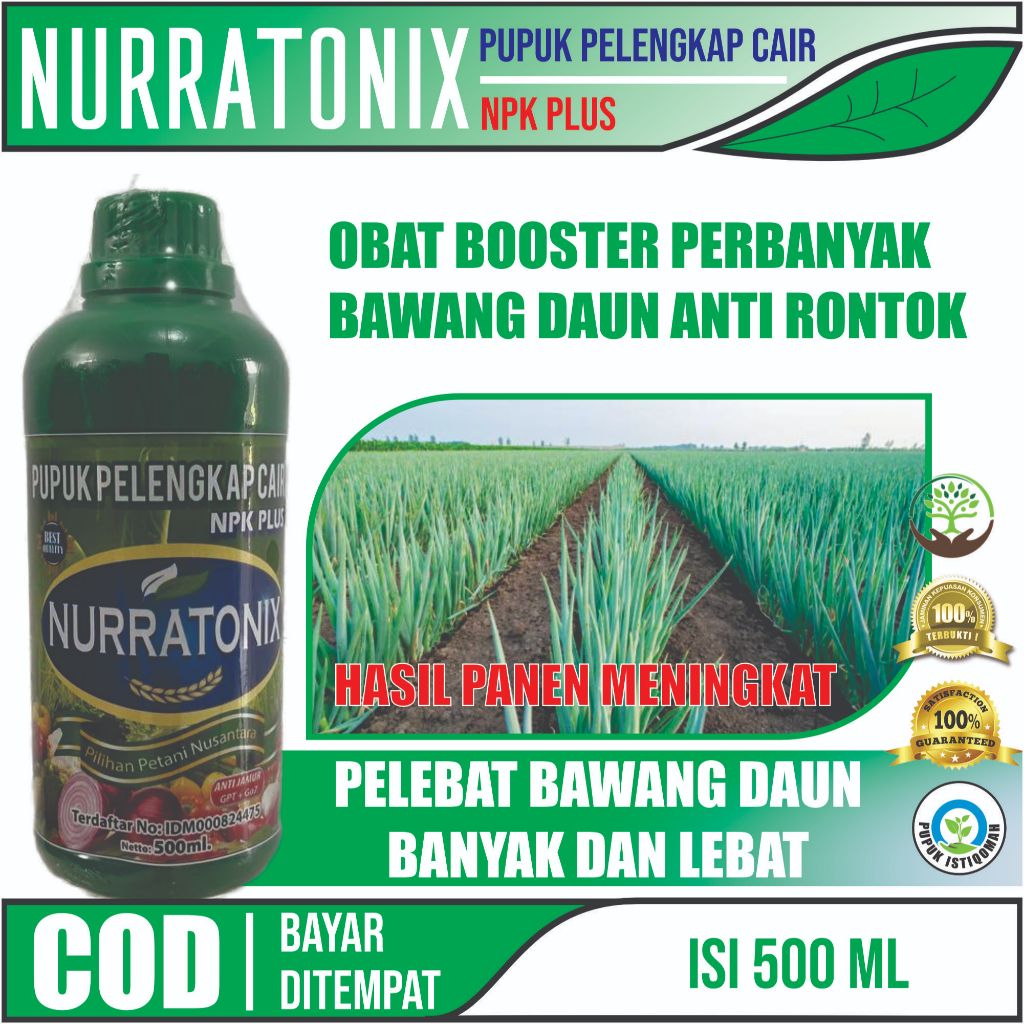 NPK NURRATONIX PUPUK PELEBAT BAWANG DAUN PALING BAGUS - Pupuk Organik Cair Penyubur Bawang Daun