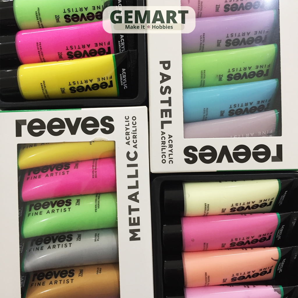 

Reeves Acrylic Set Pastel Metallic | Cat Akrilik Set 8x22ml