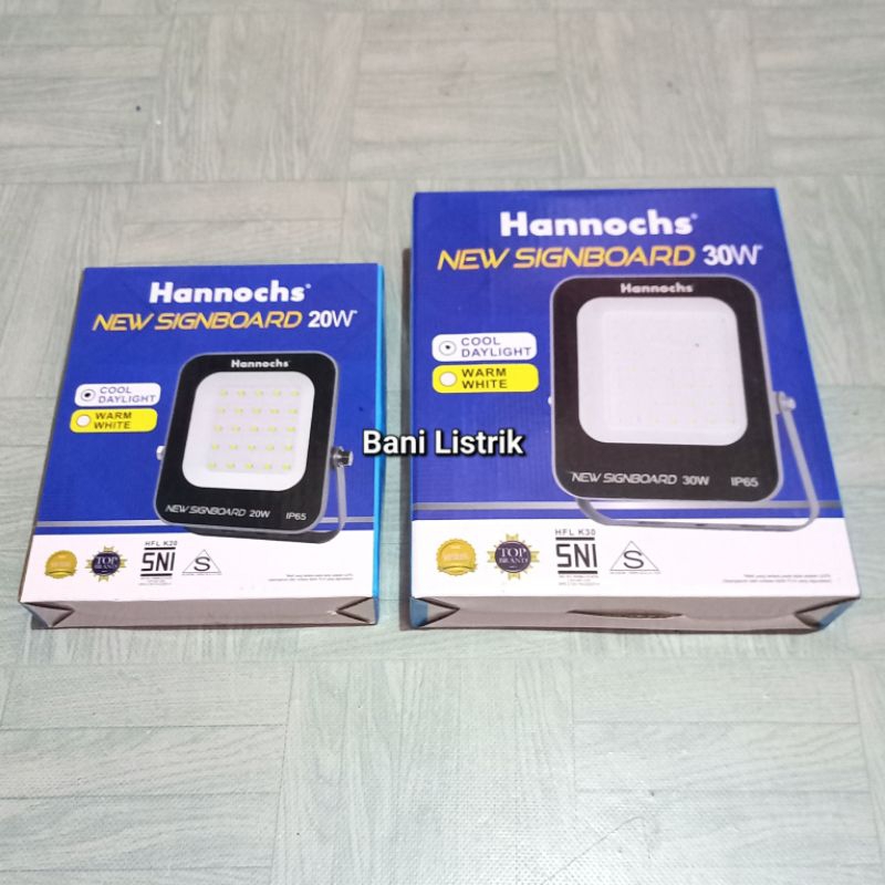 Lampu Tembak Sorot Led Flood Hannochs Signboard Garansi