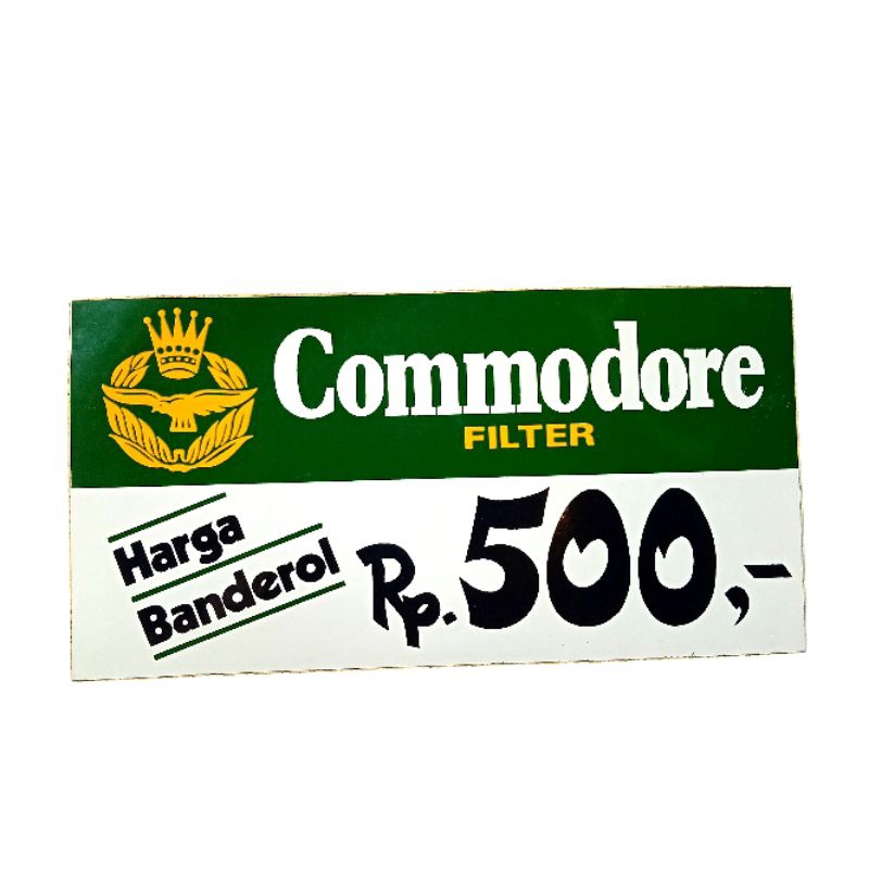 Barang Jadul Sticker Lama Iklan Commodore Filter Rp.500,- Asli