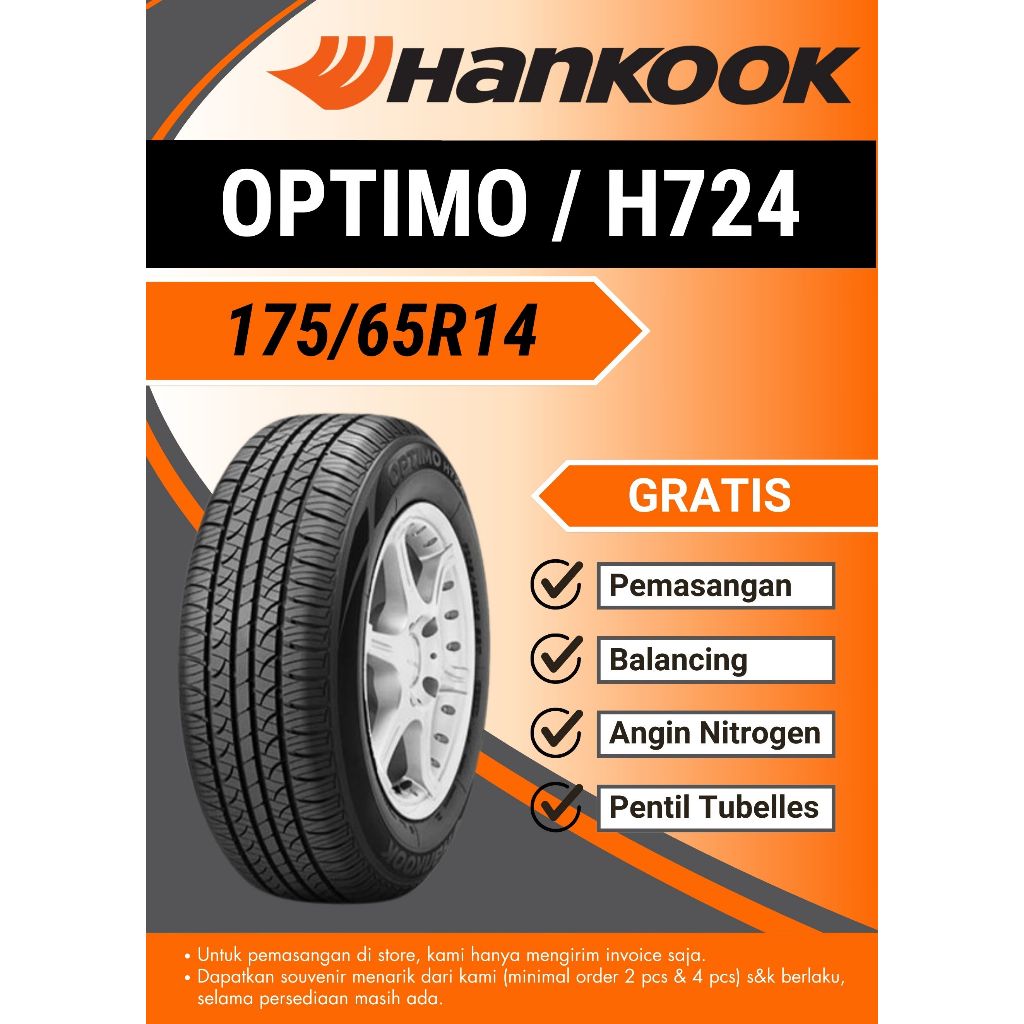 Ban mobil Hankook 175/65R14 81T Optimo H724 175-65-14, 1756514, 175/65/14, 175 65 14