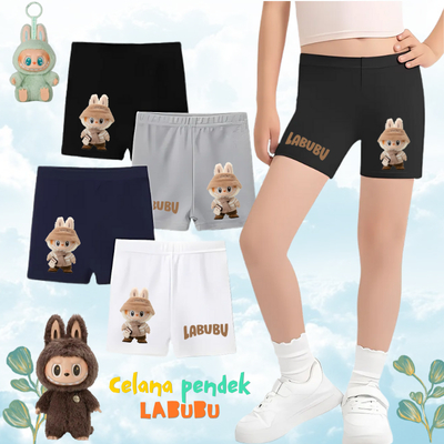 Celana pendek anak motif LABUBU / Hotpants anak SOT SHORT LABUBU