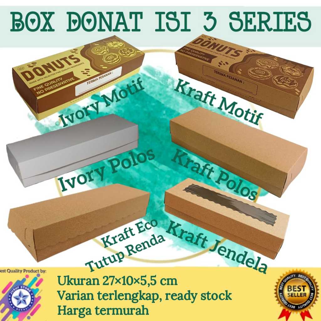 

Box donat isi 3/ Dus kue bolu/brownies polos foodgrade