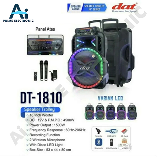 ORIGINAL DAT 1810 Speaker Troly Portable Wireless 18 inch