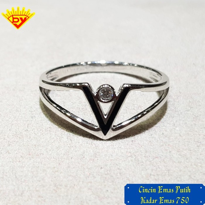 Cincin Emas Putih Kadar Emas 750
