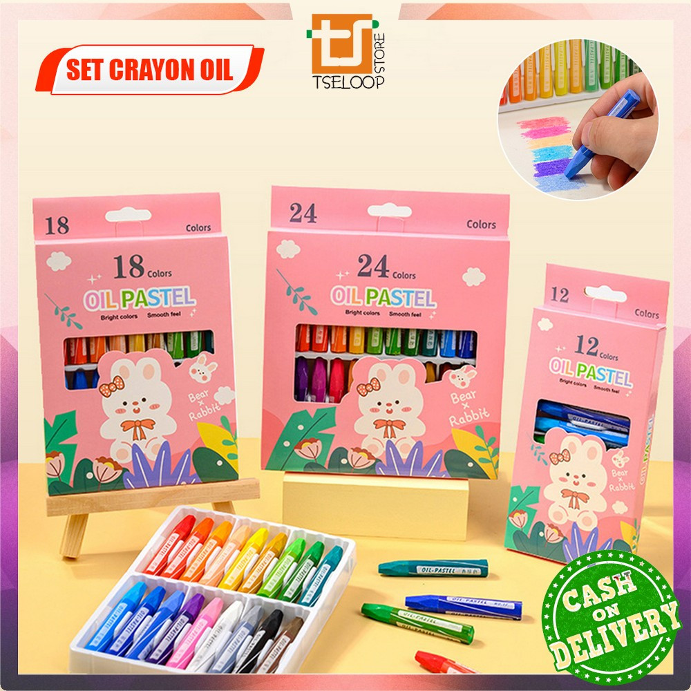 

OFM-A99 Crayon Oil Pastel Isi 12 dan 24 Warna Motif Kartun Perlengkapan Mewarnai Anak / Set Krayon Pigmentasi Tinggi Aman Untuk Anak