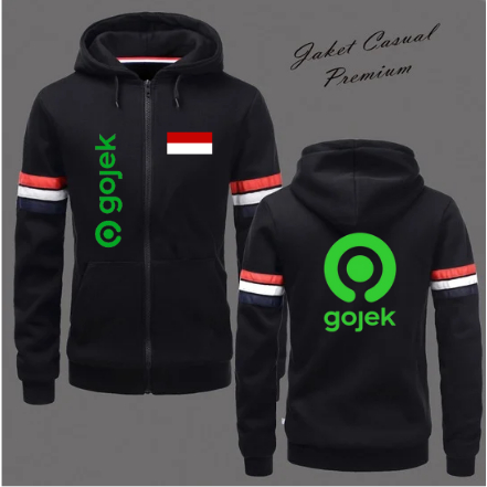 Jaket Go-Jek | Jaket Sweater Hoodie Katun | Hoodie Ojol Gojek | Sweater Jaket Gojek Driver Online