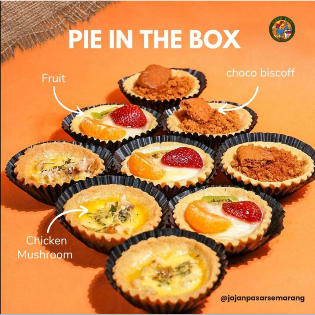 

Pie in box isi 9 Fruit, Biscof, Chicken Mushroom