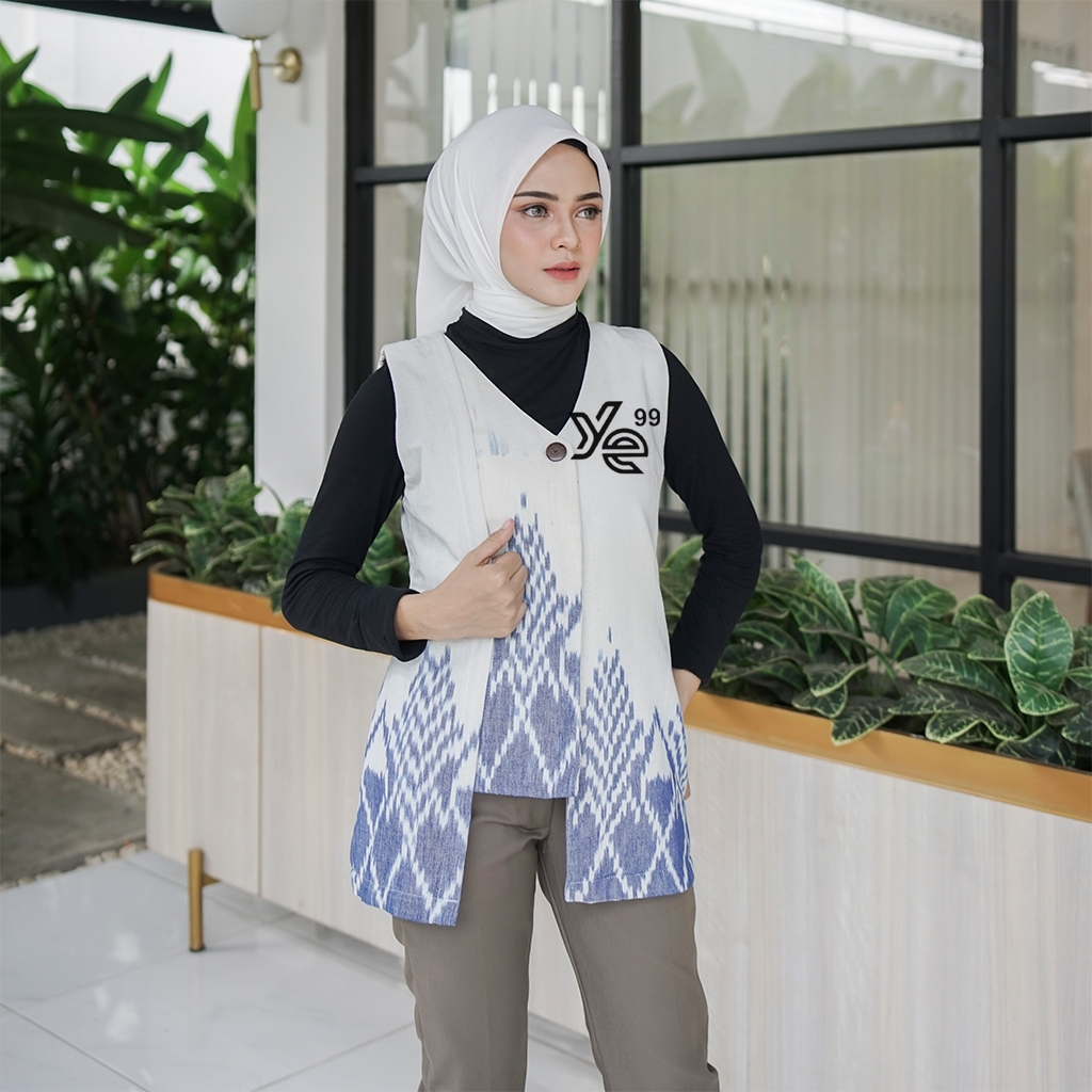 [READY STOCK] Lubna rompi tenun, vest tenun ethnic, vest tenun wanita modern, outer tenun, rompi ten
