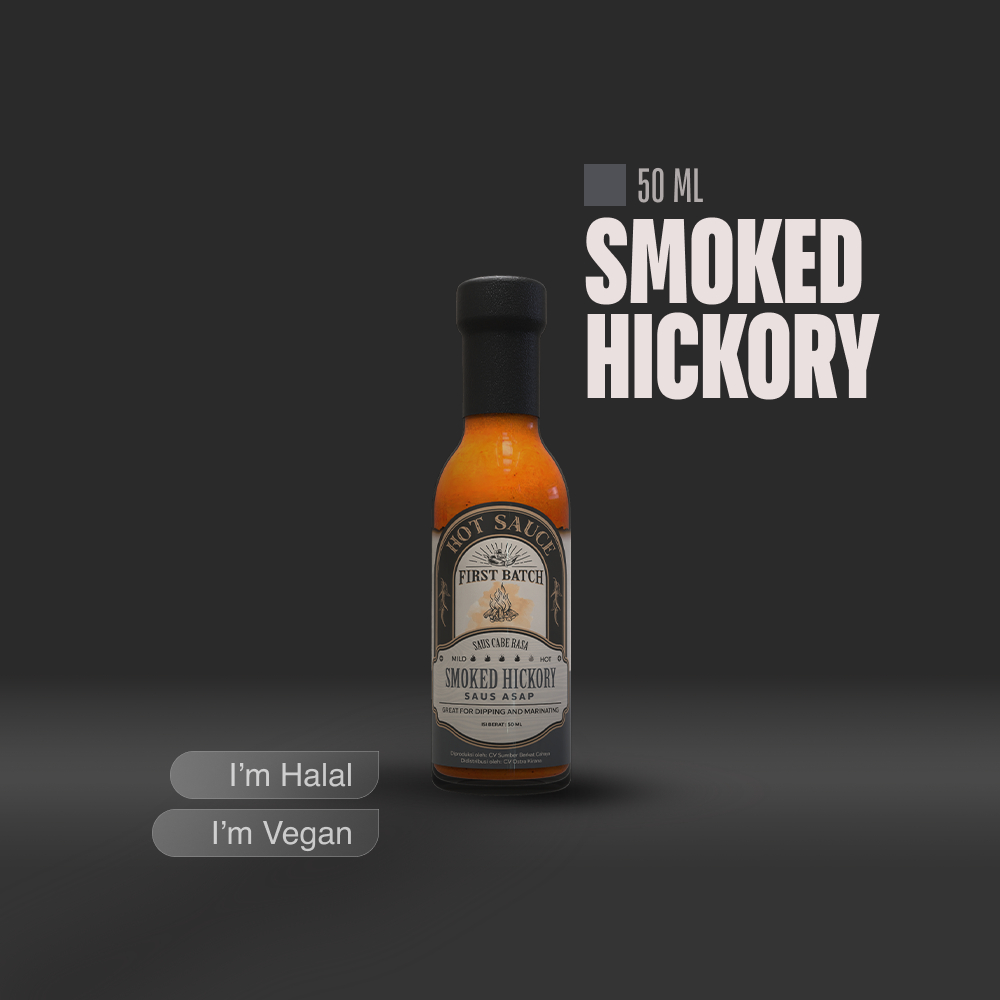 

First Batch Hot Sauce Saus Pedas Halal Vegan Enak Rasa Orinal Asap Wasabi Kopi BPOM 50 mL