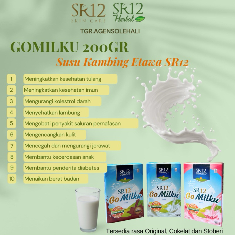

GO MILKU SUSU KAMBING ETAWA SR12 AMAN DIKONSUMSI DIATAS UMUR 2TAHUN - 200GR
