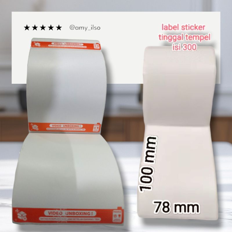 

labe sticker 78x100 isi 300 resi pengiriman direct thermal