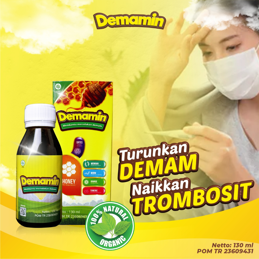 DEMAMIN- Madu Herbal Alami Turunkan Demam Naikkan Trombosit.