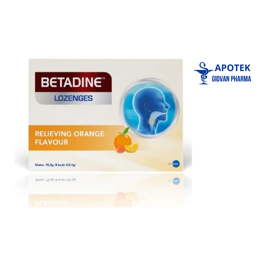 

Betadine Lozenges Orange Permen Pelega Tenggorokan Isi 8 butir