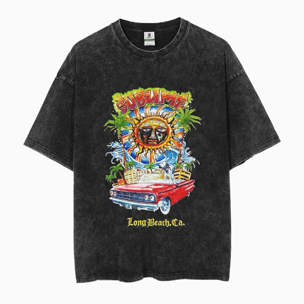 Kaos Sublime Style Vintage Oversized Washed Tee