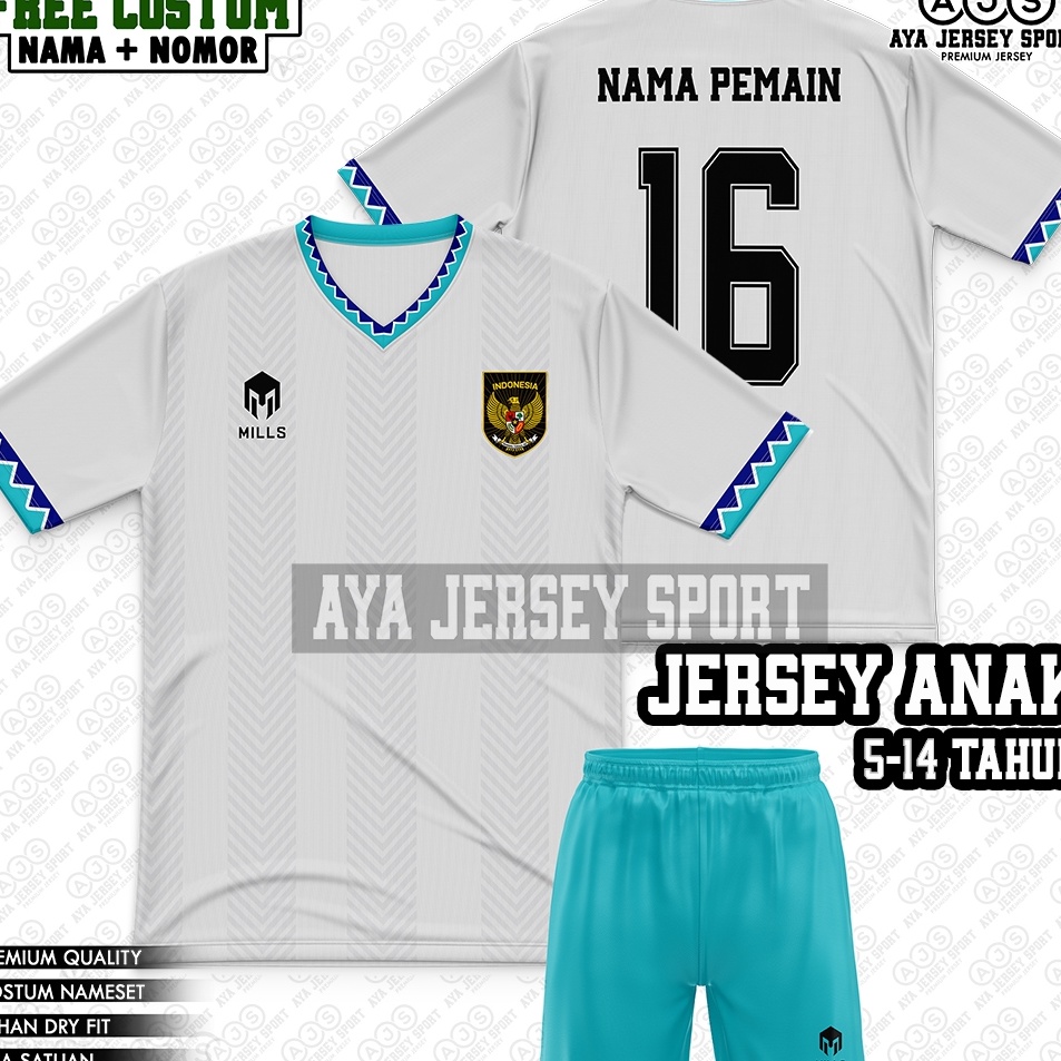Cuci Gudang  COD sablon Nama Nomor setelan baju bola jersey TIMNAS SEAGAME LINING anak junior terbar