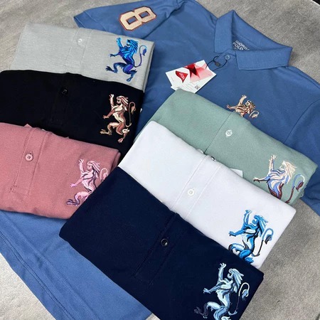 POLO GIORDANO ORIGINAL T - SHIRT, Shirt Pria Polo, Men 3D Lion & Embos Lion - Colour Signature Black