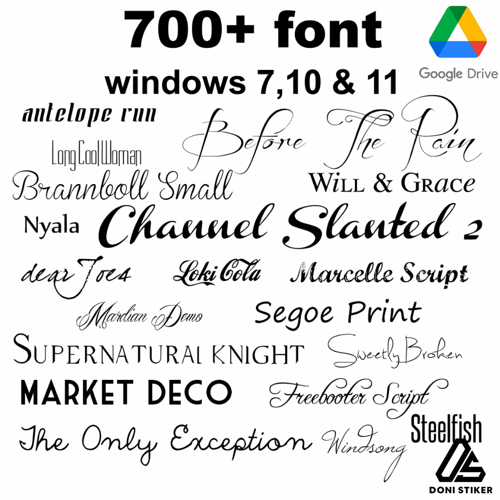 700+ font komputer windows 7,10 & 11