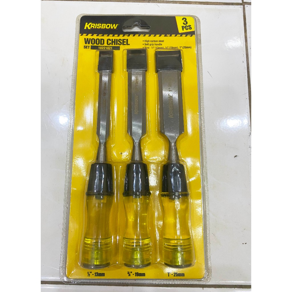 Tatah Pahat Kayu Wood Chisel Set 3pcs Krisbow