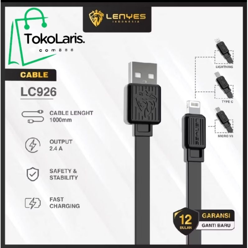 LENYES LC926 Kabel Data LENYES Anti Kusut dan Putus Panjang 1 meter