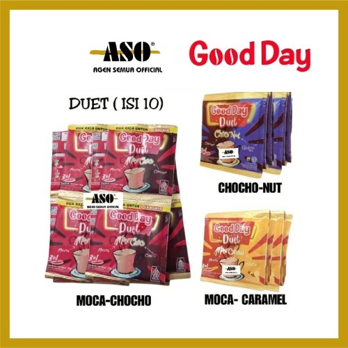 

Kopi GOOD DAY DUET 3in1 sachet 22 gram RENCENG ( ISI 10 )