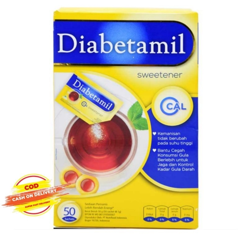

Diabetamil Sweetener Gula Rendah Kalori 50 pcs