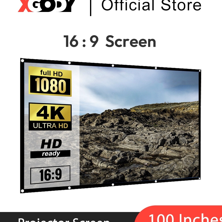 XGODY Kain Layar Proyektor HD Lipat PobelAntilht Ambient Screen CuinKain Layar Proyektor Anti Lht