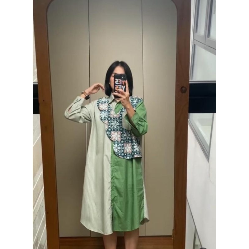 Tunik batik kombinasi