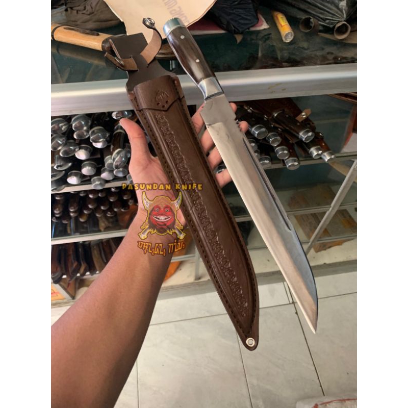 PISAU SEMBELIH FULL TANG MOTIF PISAU CHEF ASLI BAJA