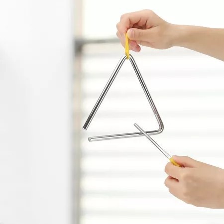 Alat Musik Triangle Instrument 4/6/8 inc /Triangle Pekusi /ALAT MUSIK TRIANGLE / Triangle Iron Bell 
