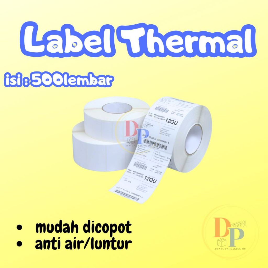 

Label Thermal 100x150 / Stiker Thermal Barcode - Dunia Packaging