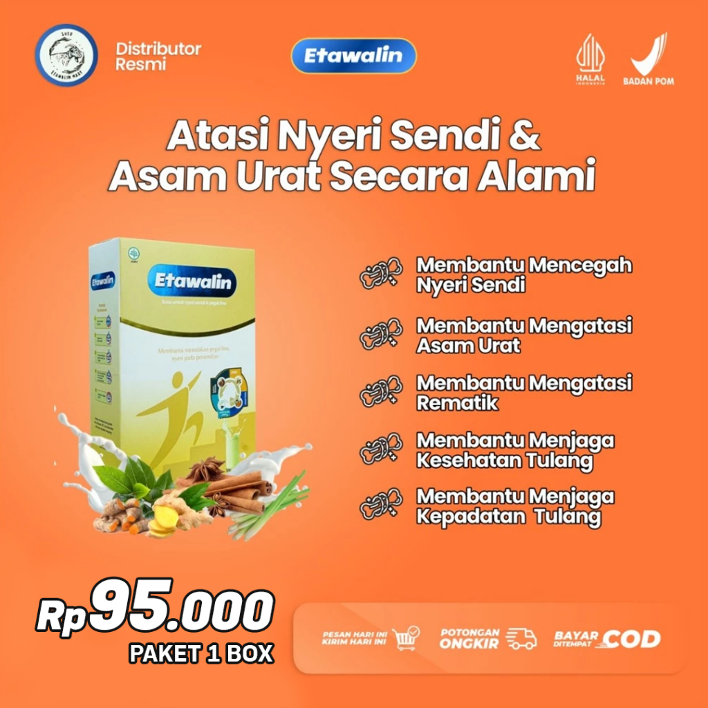 

Etawalin Susu Kambing Etawa Herbal Asam Urat dan Reumatik Original 1 Box