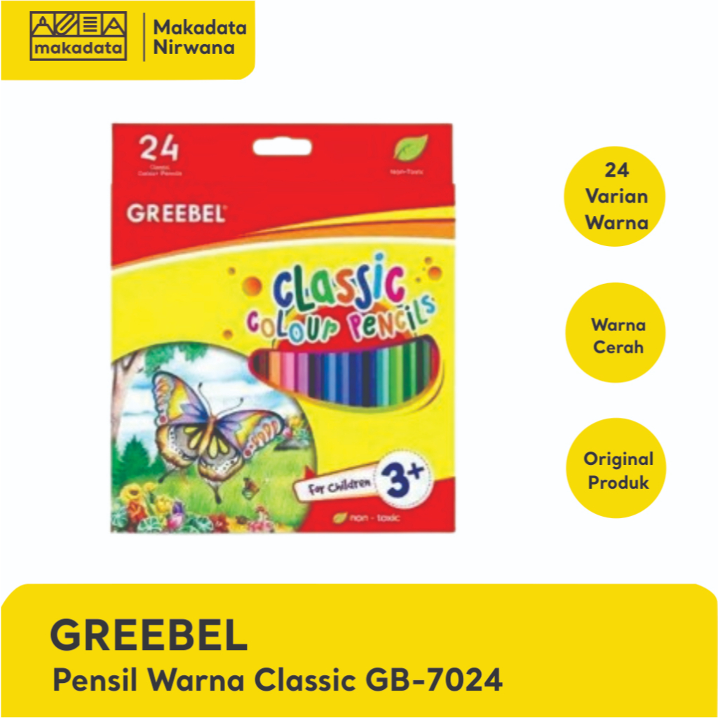 

GREEBEL PENSIL/PENCIL WARNA CLASSIC GB-7024 24 WARNA (1 PCS)