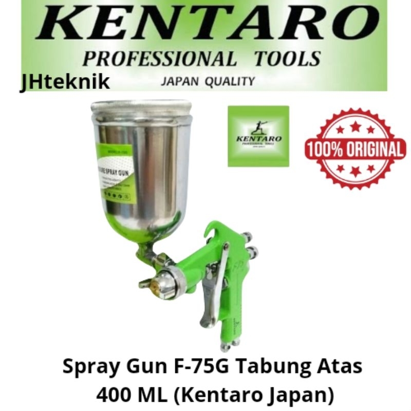 Spray gun F75G KENTARO 100% ORIGINAL/Semprotan Cat F75G Tabung Atas 400cc Kentaro Japan