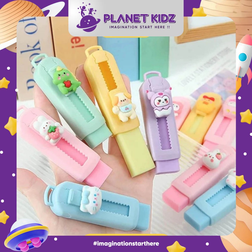

PLANETKIDZ ATK32 Penghapus Kartun Lucu Sanrio Warna Macaron Telescopic Push And Pull Ujian Siswa
