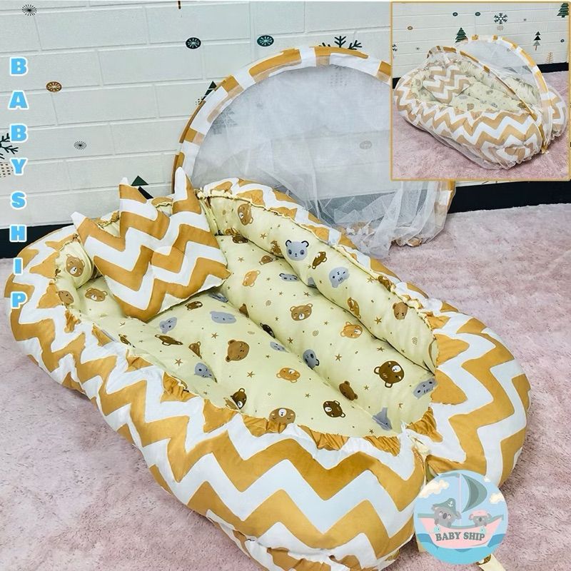 Makassar bantal bayi  kasur bayi Nest Premium Besar Free bantal peyeng Mahkota dan plastik