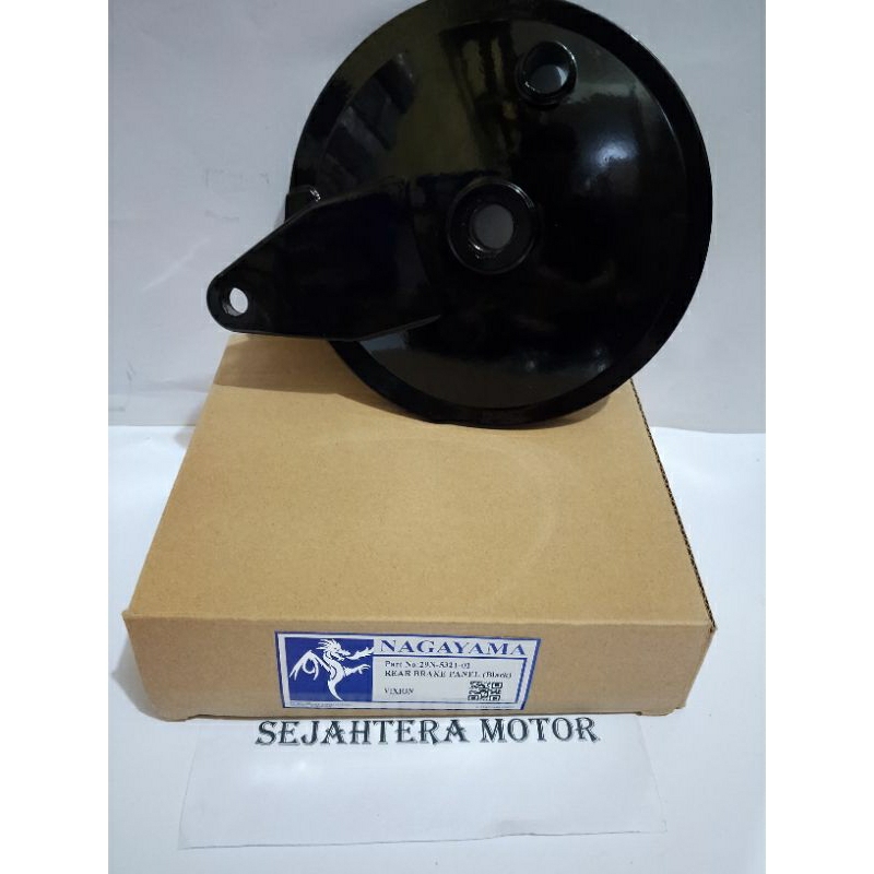 REAR BRAKE PANEL/TUTUP TROMOL BELAKANG VIXION,RX-KING asli YASUHO (hitam)