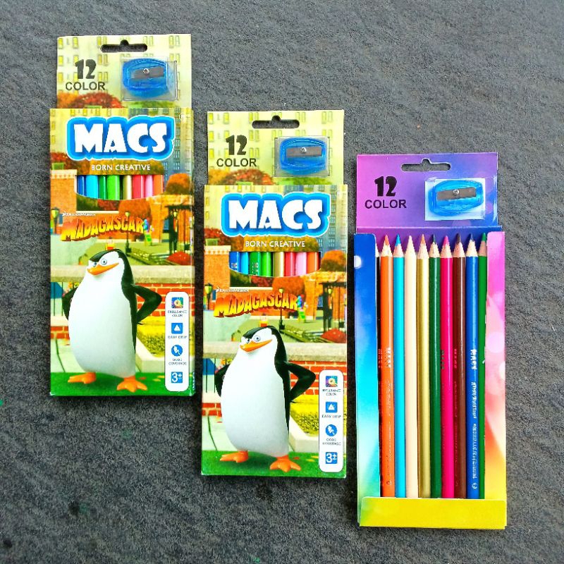 

Pensil Warna Colored Pencils Macs 12 Warna Panjang ( Set ) [ Original ]
