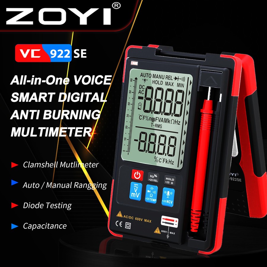 ZOYI ZT-922SE Voice Speak English Multimeter Multitester Avometer Digital
